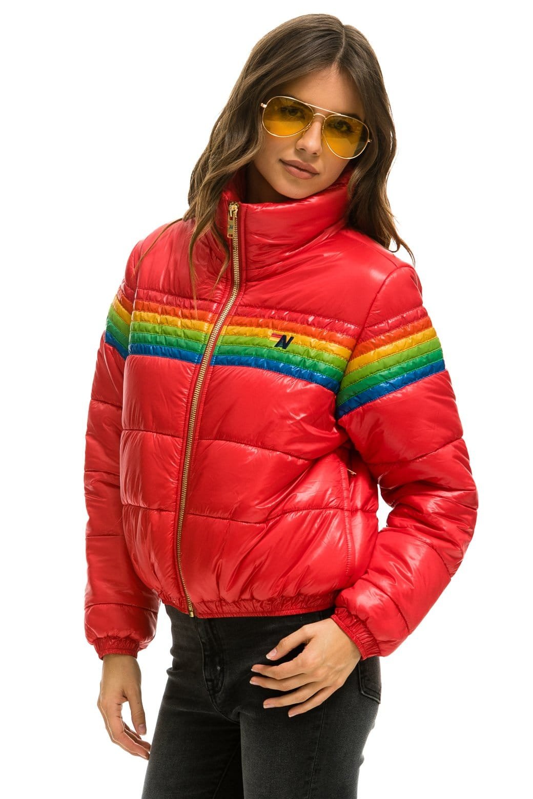 Alternative view of 6 STRIPE LUXE APRES PUFFER JACKET - GLOSSY CHERRY