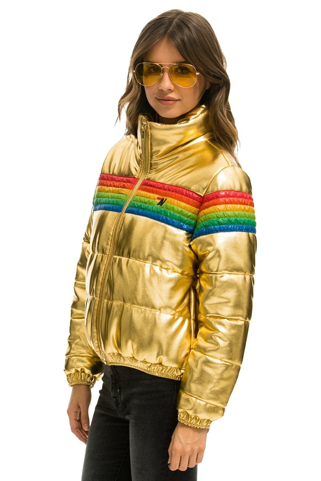 Alternative view of 6 STRIPE LUXE APRES PUFFER JACKET - GLOSSY GOLDEN