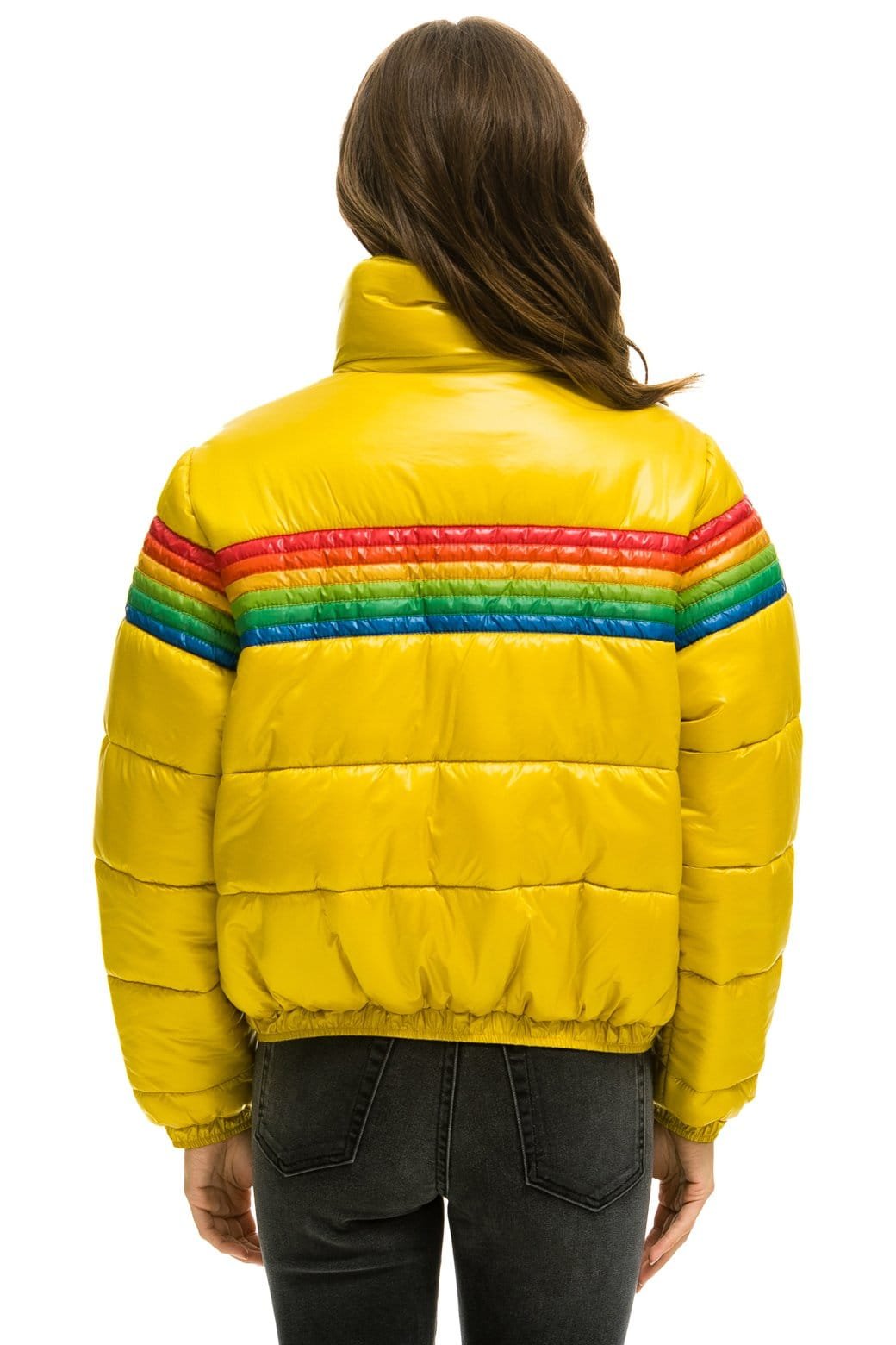 6 STRIPE LUXE APRES PUFFER JACKET - GLOSSY HONEY - 图片 3
