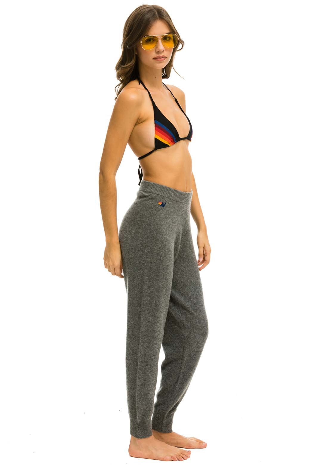 Alternative view of BOLT CASHMERE LIGHT SWEATER PANT - DEEP HEATHER // BLACK BOLT