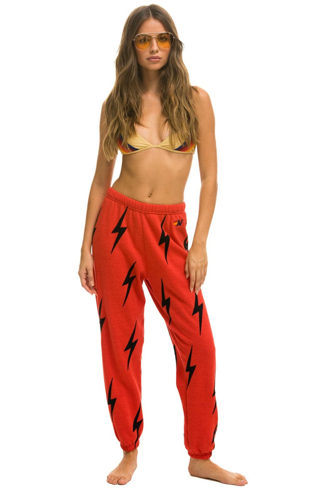 BOLT STITCH REPEAT SWEATPANTS - RED // BLACK - 图片 5