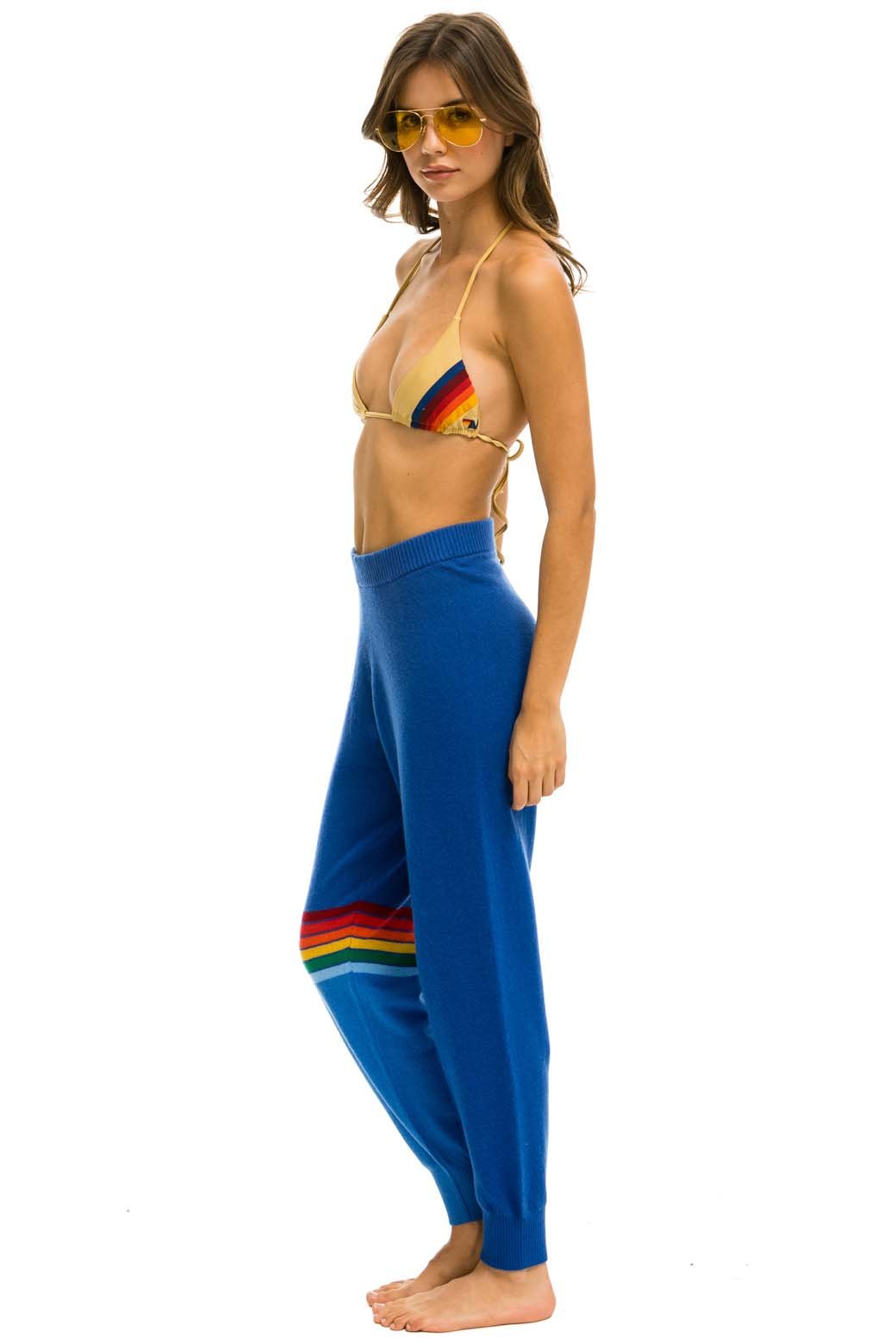 RAINBOW STRIPE CASHMERE LIGHT SWEATER PANT - VINTAGE BLUE - Image 7